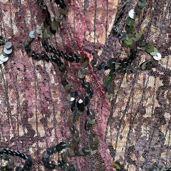 Black Lace Sequins Blouse - Picture 2 of 6